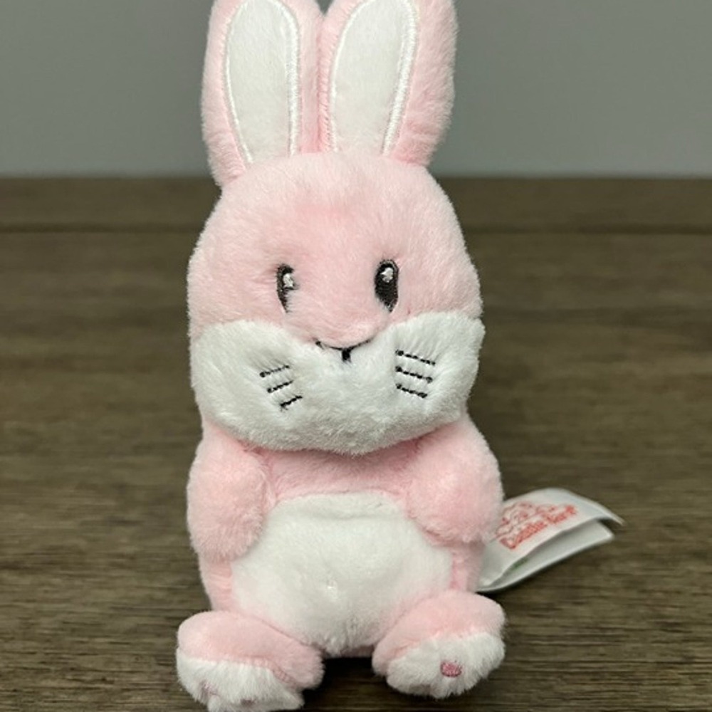 Cuddle Barn Fun Buns Squeezer Talking Pink Bunny Plush Toy Stuffed Animal Easter